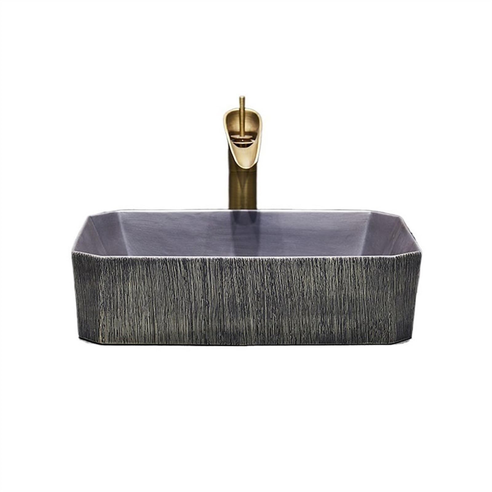 Sjdopulse Vessel Sink Vessel Vanity Sink Creative Bathroom Sink Bathroom Ceramic Retro Countertop Basin Washbasin Household Rectangular Scandinavian Style Washbasin Bathroom Sink Cerami