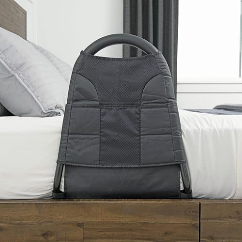 Able Life - Riel acolchado con bolsa organizadora para personas mayores, diseño apto para viajes, se adapta a la mayoría de camas King, Queen,