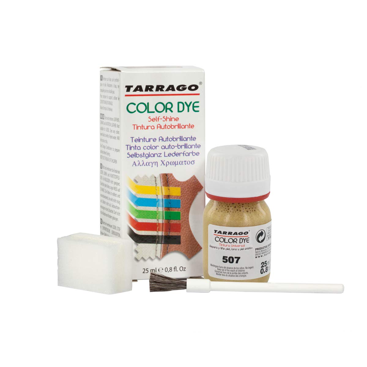 Tinte para Zapatos y Bolsos de Cuero y Textil con Esponja y Brocha | Cubre Rozaduras y Desgastes del Calzado | Gama de 90 colores — view 60