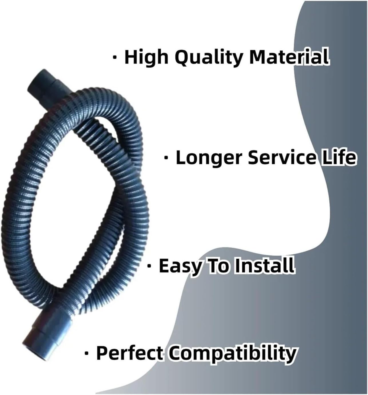 Replacement Vacuum Hose for Tennant T3 T5 T7 Floor Scrubbers - Durable Steel Wire Reinforced PVC