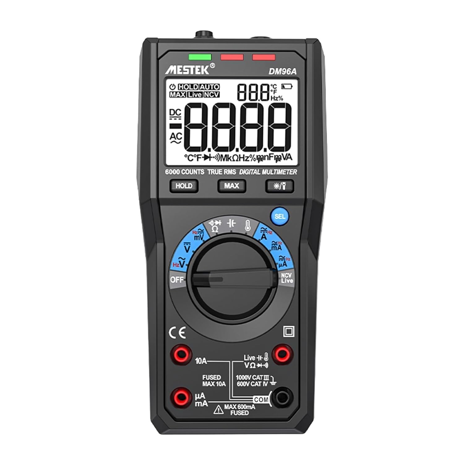 DM96A Auto Range Multifunction Multimeter HD LCD Screen Digital Multimeter NCV Non Contact Measurement Smart Multimeters