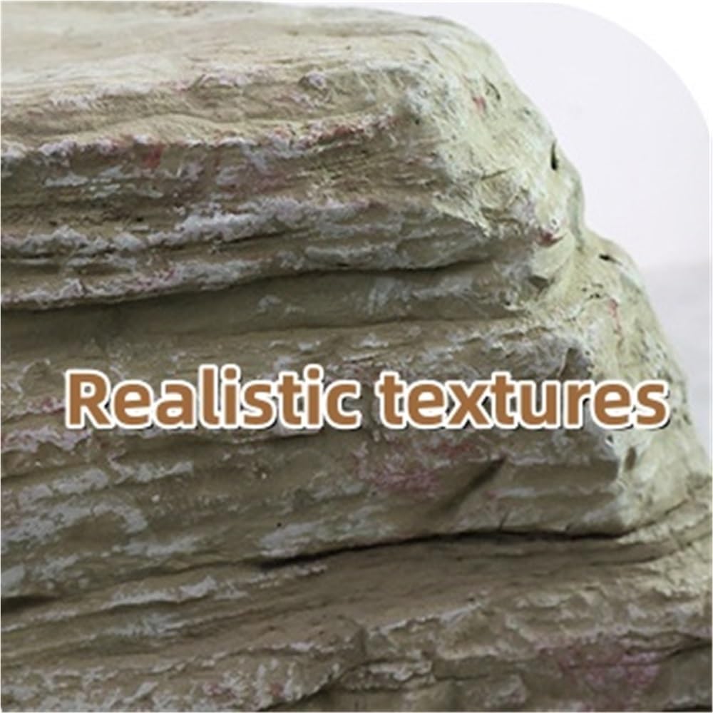Non-Hollow Artificial Stones, Fiberglass Decorative Fake Rock, Realistic Texture of Fake Stone, Landscape Rocks, Fake Rocks for Outdoor, Fish Pond, Garden, Courtyard(27.6 * 15 * 13.5in)