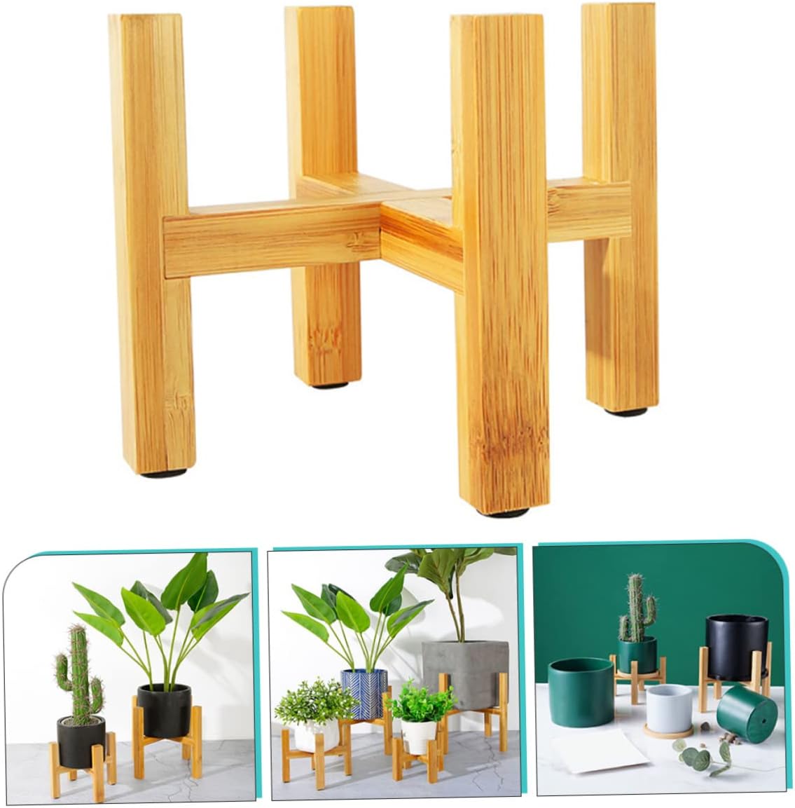 LIOOBO Modern Wooden Wood Plant Stand Flower Pot Display Rack Xmas image 3