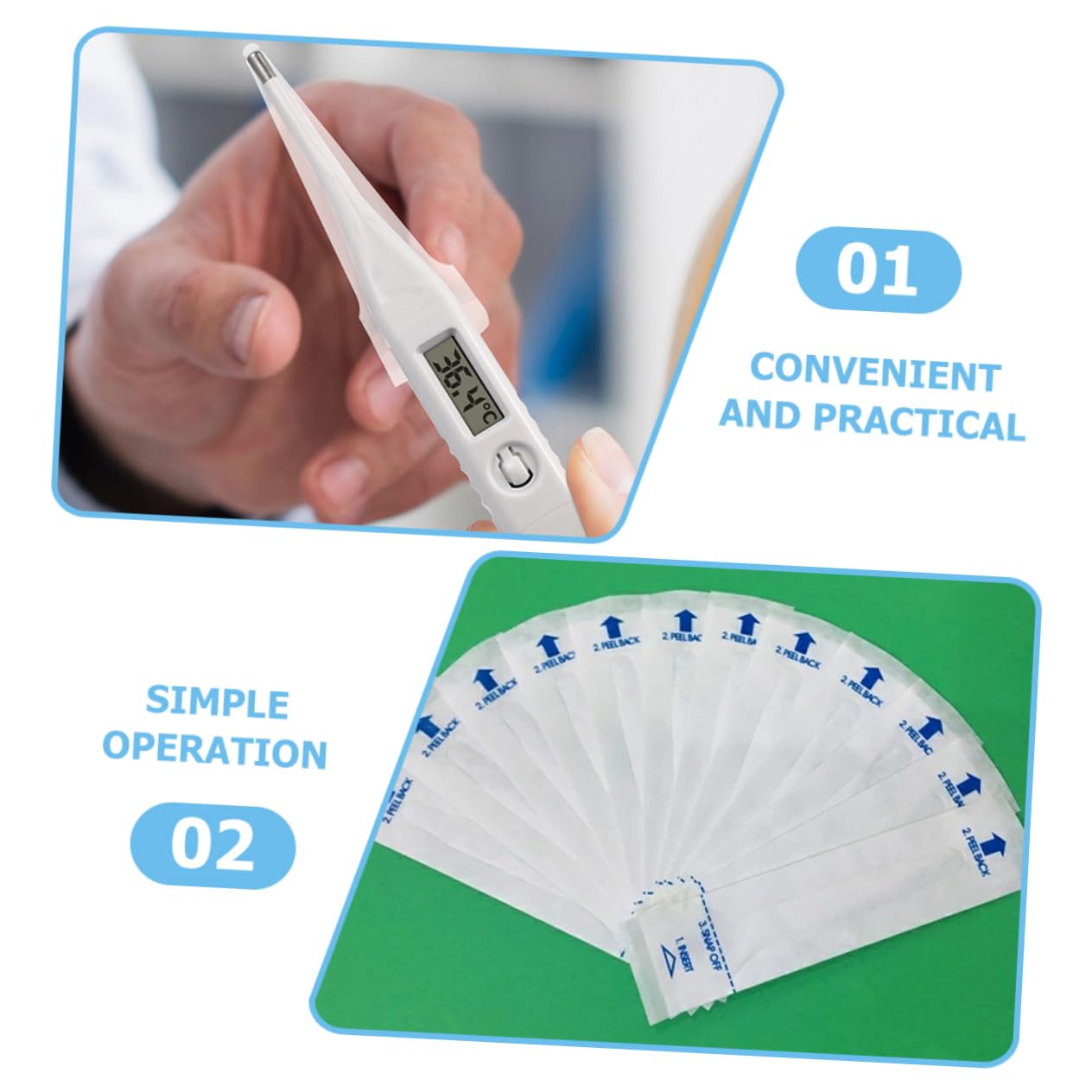 300pcs Paper Thermometer Protective Sleeves for Accurate and Measurement for Pets Safe and Thermometer Protectors