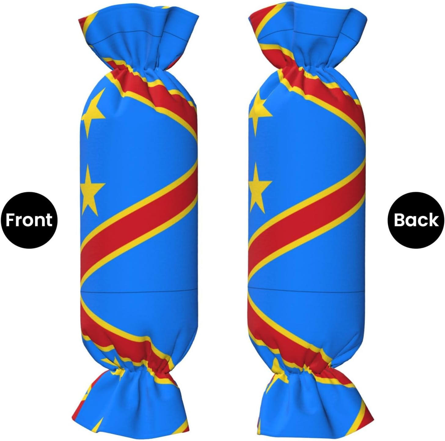 Flag of The Congo Candy Cylindrical Pillow - Sleeping Pillow Soft Support for Back, Stomach or Side Sleepers