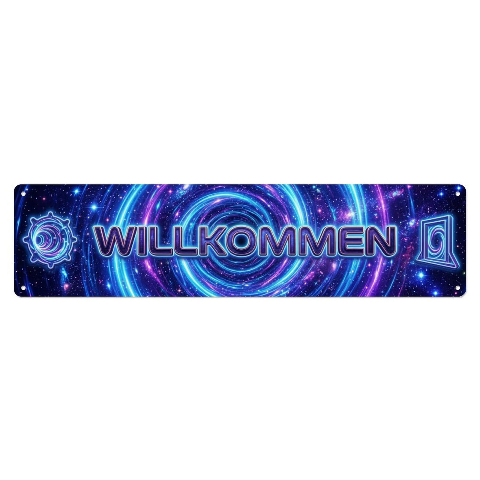 Neon Neon Wormhole Portal Space Welcome Metal Tin Sign