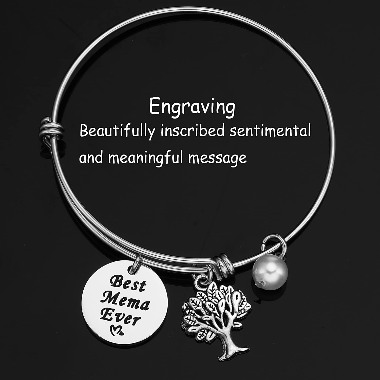 Mema Gifts Bracelet for Women Bracelets Ideas Worlds Best Mema ever Bangle Jewelry Mema Bracelet