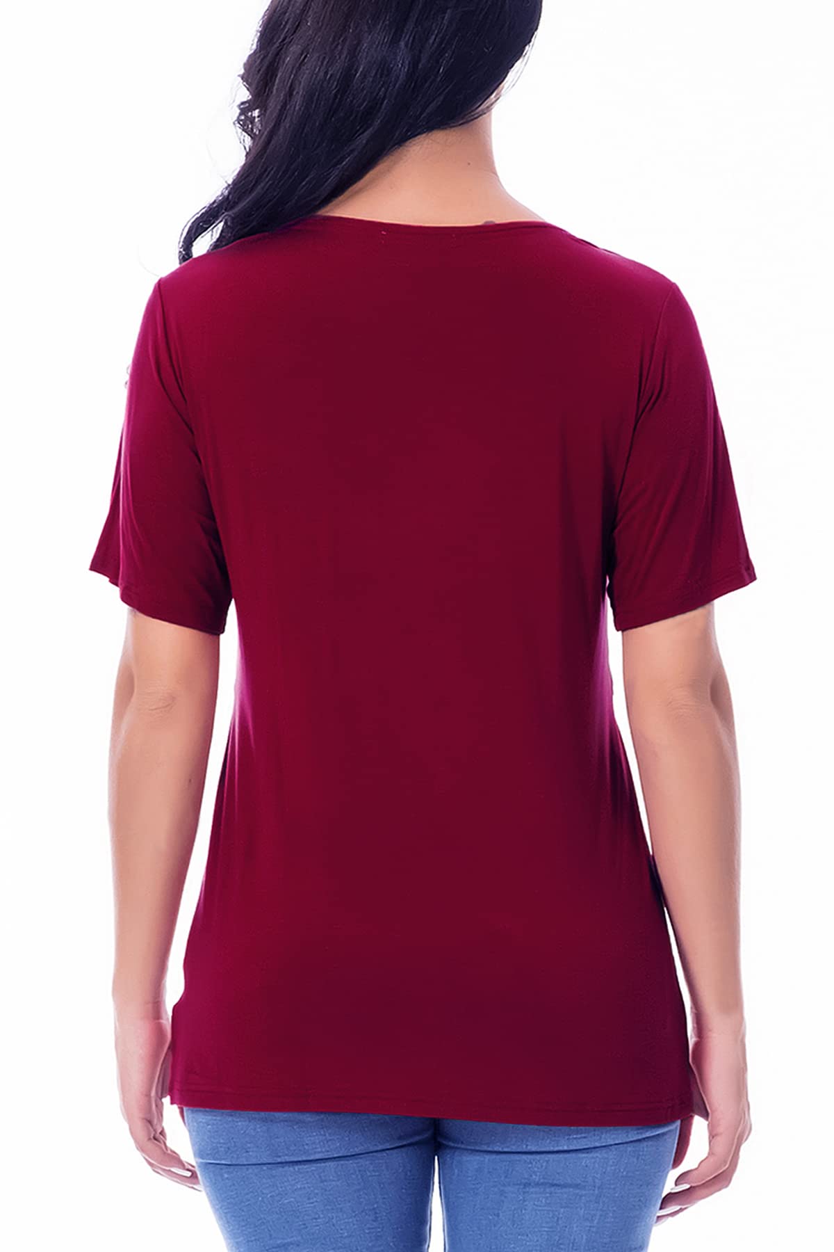 Smallshow Tops de enfermería Camisas de Manga Corta de Maternidad para Mujeres Ropa de Lactancia Materna