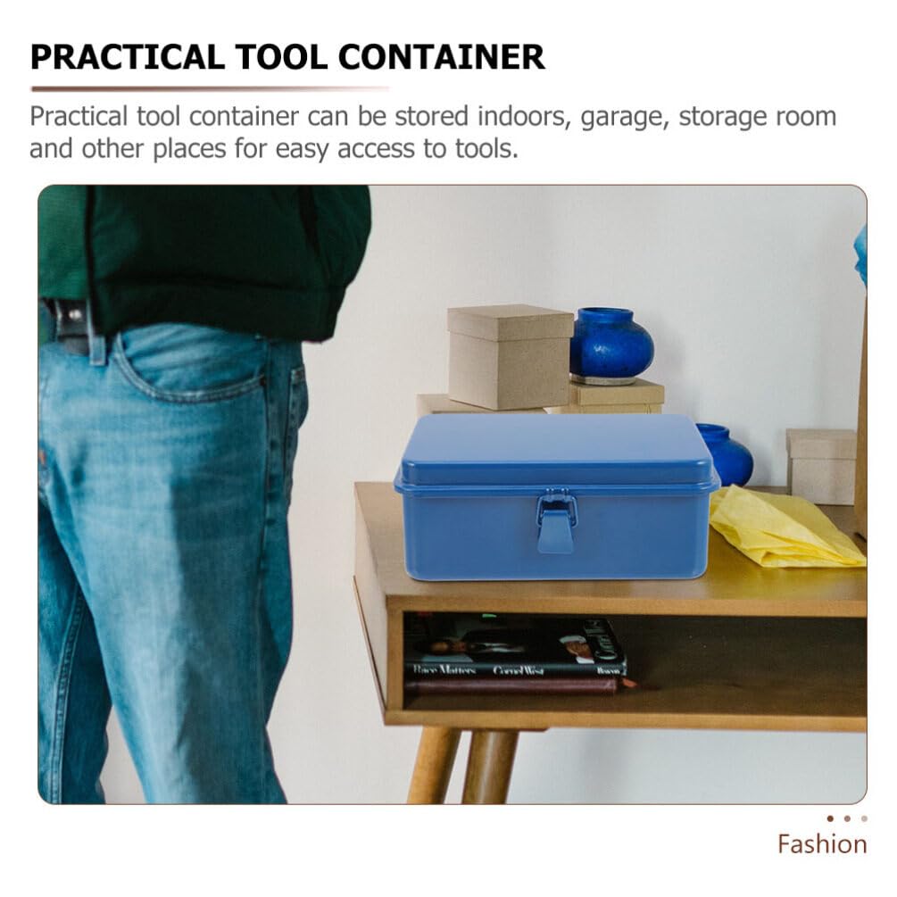 DOITOOL Cassetta portautensili in metallo, 2 pezzi, organizer per attrezzi in metallo con fermo, scatola portatile per attrezzi, per lavoratori edili, carpenteria, casa, officina, garage