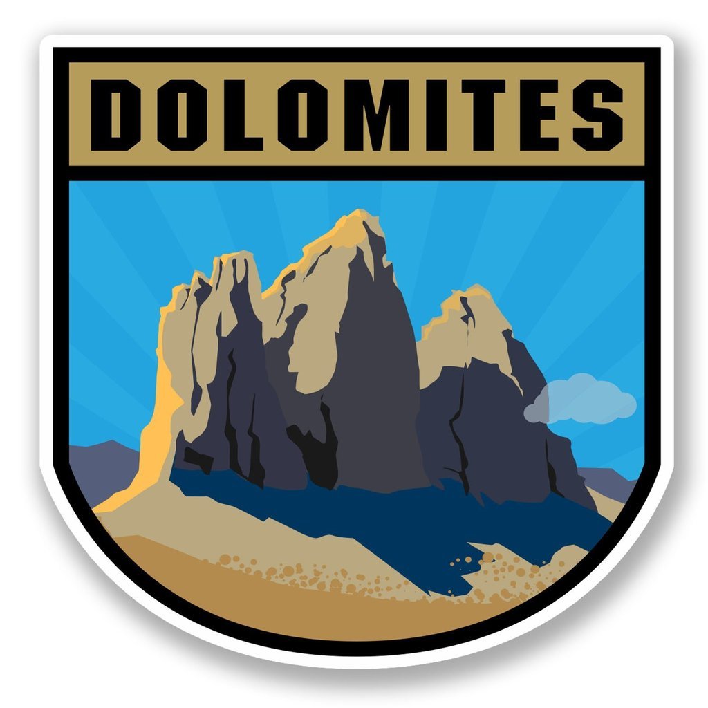 2 x 10cm/100mm Dolomites Vinyl Sticker Decal Laptop Travel Luggage Car Bike Sign Fun #5455