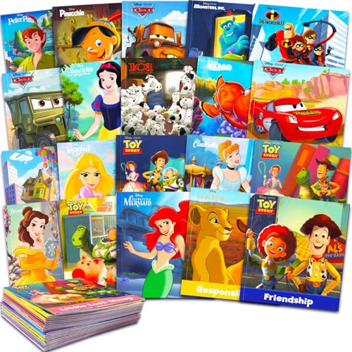 Image of Disney Story Books Collection Set for Toddlers, Kids 3-5 - Bundle of 20 Disney and Pixar Books for Boys, Girls Featuring Cars, Toy Story, Princess, More | Bulk Disney Board Books for Kids