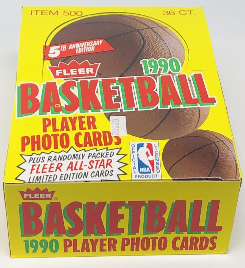 1990-91 Fleer Basketball Card Wax Pack Box NBA Michael Jordan 36 packs