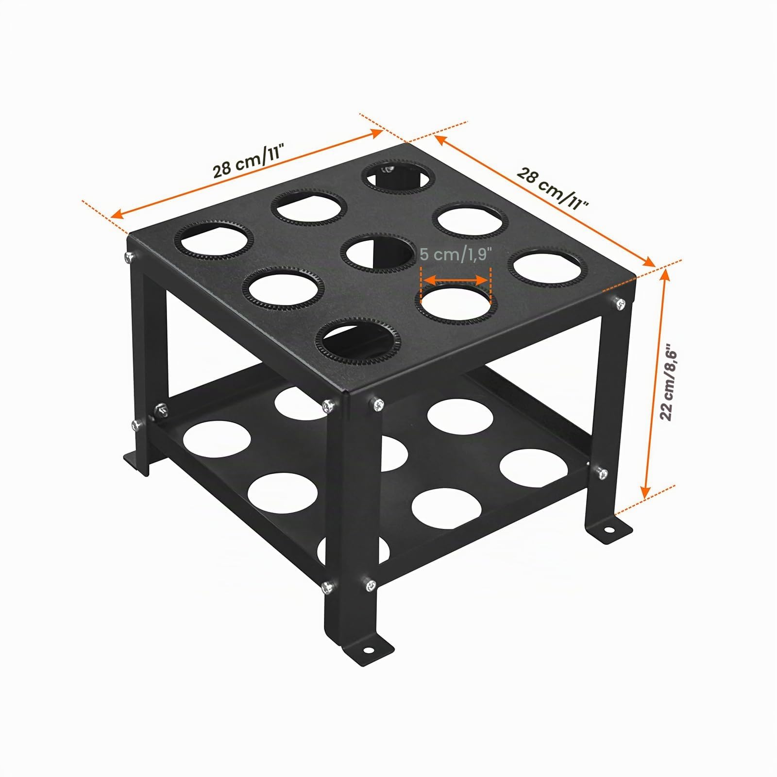 Soporte de almacenamiento vertical para barra olímpica de 9 barras, soporte de almacenamiento para barras olímpicas, soporte vertical resistente para barras
