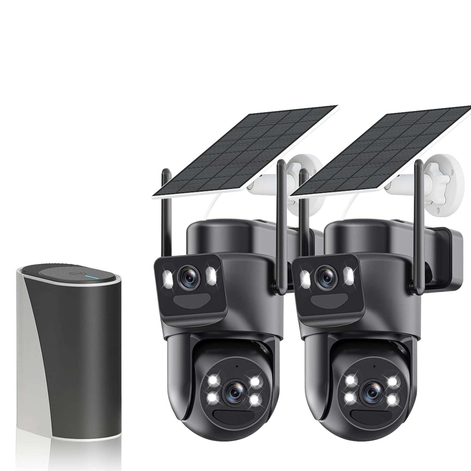 BEENOCAM 4K Dual Lens Solar Security Cameras Wireless Outdoor, 2 Cam-Kit | 360° PTZ, 2.4G & 5G WiFi, Color Night Vision, Motion Detection, Spotlight Alarm, Easy to Install, 2-Way Audio, Waterproof-image-5