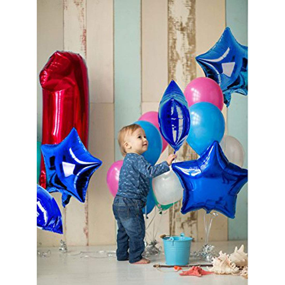 25 Stück Stern-Folienballons 18 Zoll – Helium- Oder Luftgefüllt, Selbstschließendes Ventil, Für Party & Deko