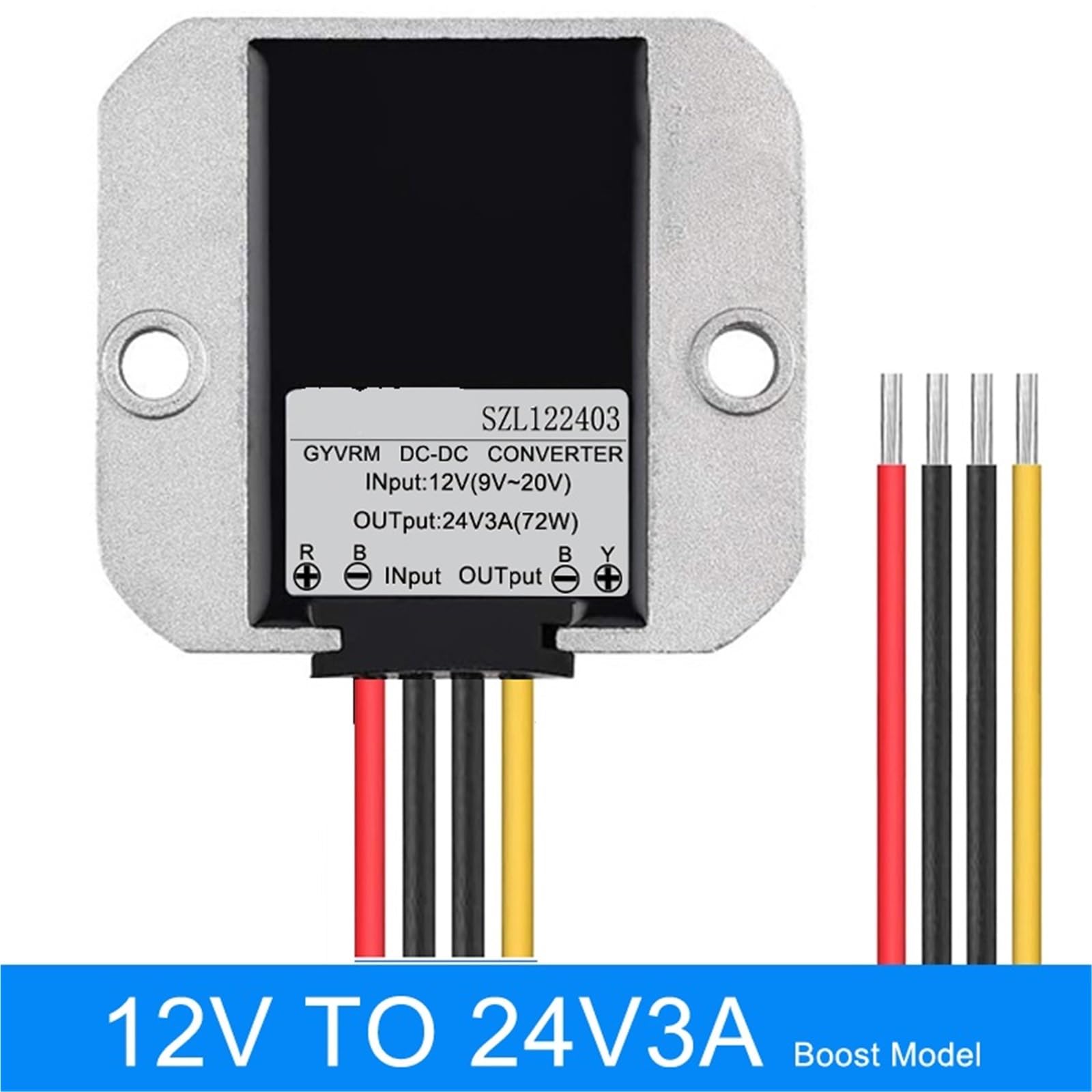 12 V na 24 V 1 A 2 A 3 A Step-up DC konwerter 12 V na 24 V 72 W regulator napięcia (3 A)