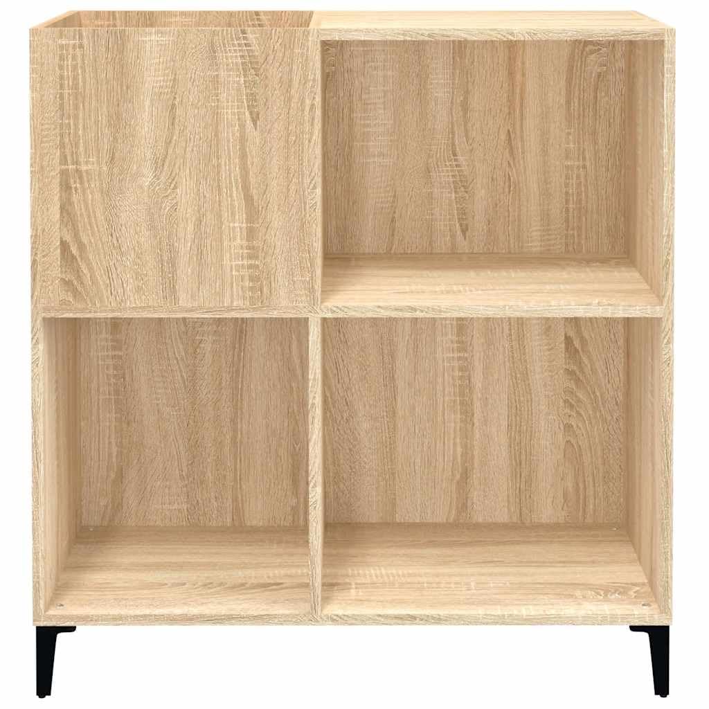 Szafka panelowa, dąb Sonoma, 84,5 x 38 x 89 cm, materiał drewnopochodny, regał na płyty winylowe ze stabilną górną płytą i metalowymi nogami do przechowywania LP