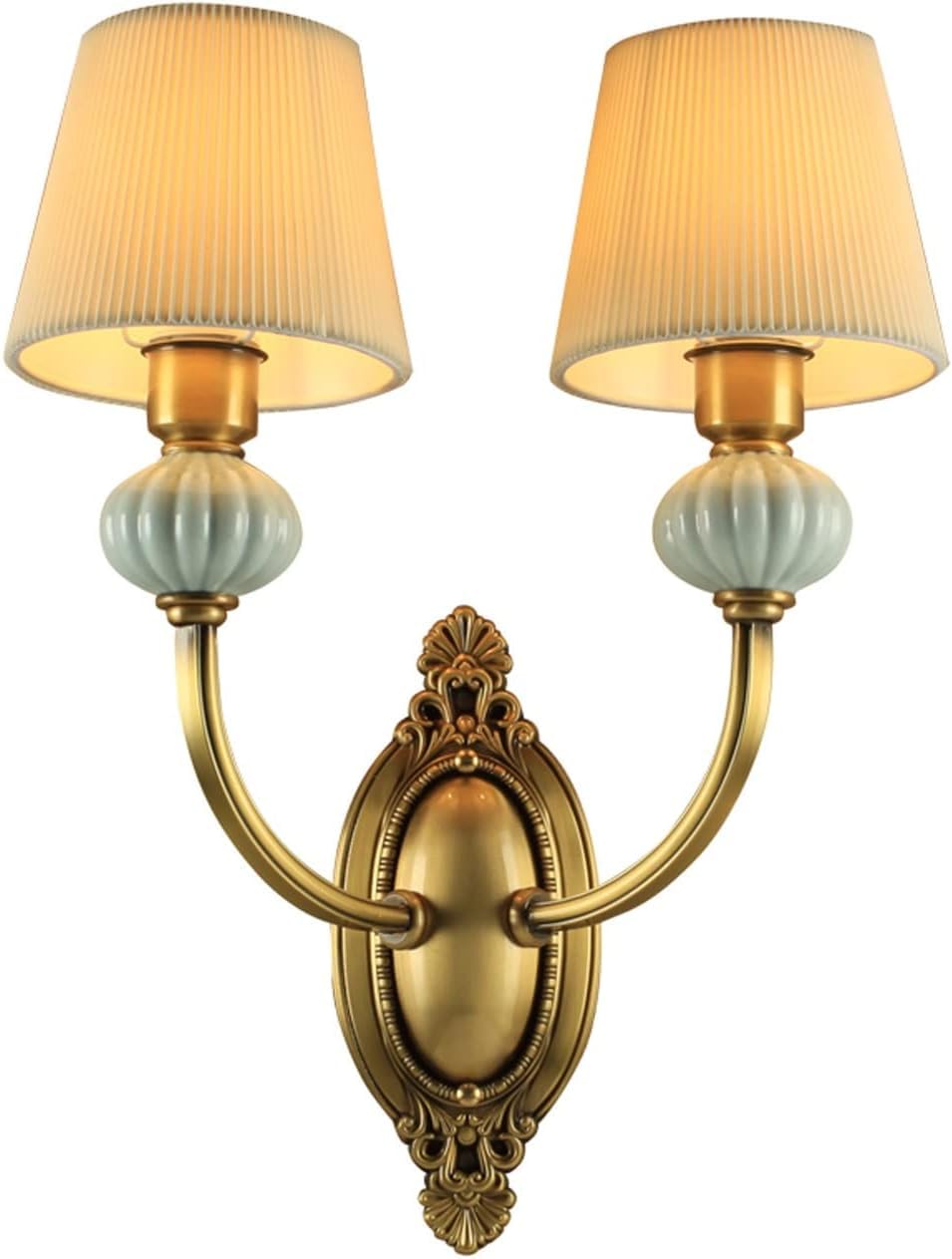YNIYUJKL Wall Lamp, Wall Lamp Retro Wall Lamp Glass Lampshade Indoor Wall Concise Bedside Copper Wall Sconce Decorative Lighting For Home Porch Terrace Garage Lamp Wall Mount