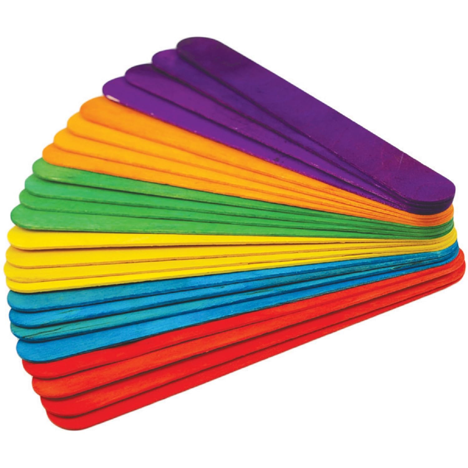 KTOJOY 50 palitos de madera jumbo de colores de 6 pulgadas, palitos de manualidades de colores, palitos de 3/4 pulgadas de ancho, palitos de hielo para manualidades, proyectos de arte en el hogar