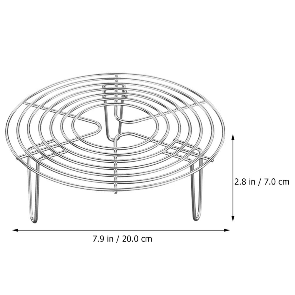 HEMOTON Griglia per Cottura a Vapore in Acciaio Inox Griglia di Raffreddamento Rotonda per Sottopentola Supporto per Cestello per Cottura a Vapore, 20X7 Cm