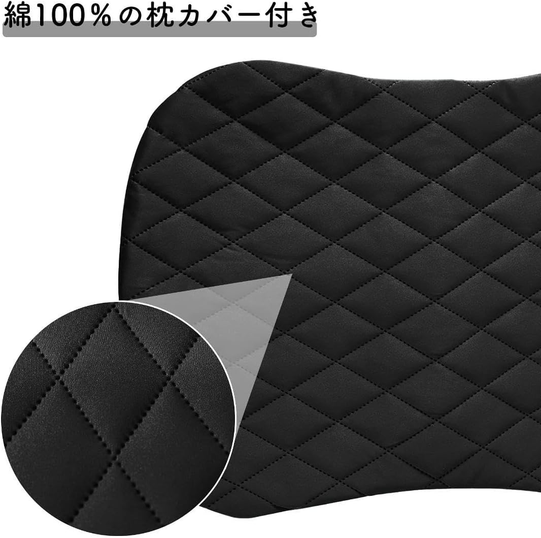 エアピロー キャンプ枕 黒 超軽量コンパクト カバー付き エアピロー