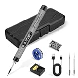 Dmyond Cordless Soldering Iron Kit, USB Rechargeable Portable Cordless Soldering Iron, LCD Digital Adjustable Temperature Thermostatic for Home Appliance Repair, DIY - Grey