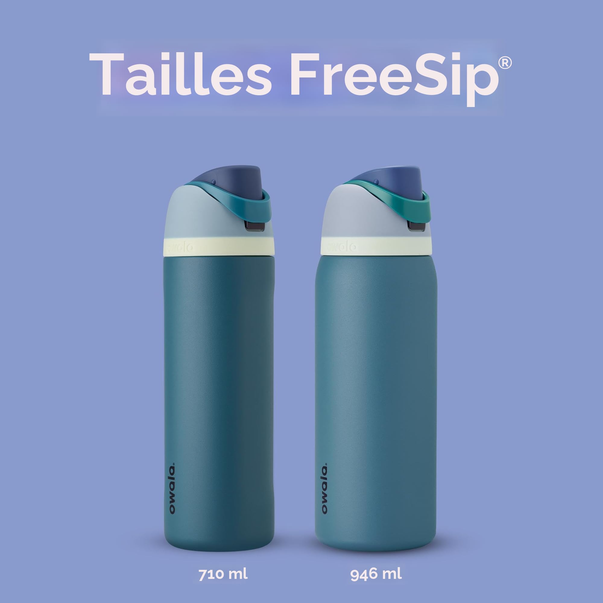 Owala - Bouteilles d'eau en acier inoxydable FreeSip de 946 mL (32 oz), Ensemble de 2