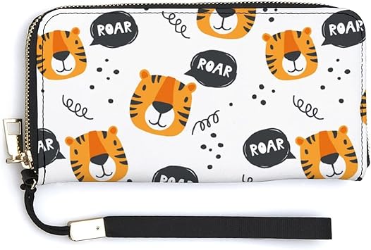 Amazon 虎の顔 可愛い 財布 レディース メンズ 長財布 Puレザー 小銭入れ 多機能 大容量 ウォレット カード縦型収納 スマホ入れ可 シンプル おしゃれ 男女兼用 父の日 母の日 誕生日プレゼント ギフト 箱入り Gaoxinyx 財布