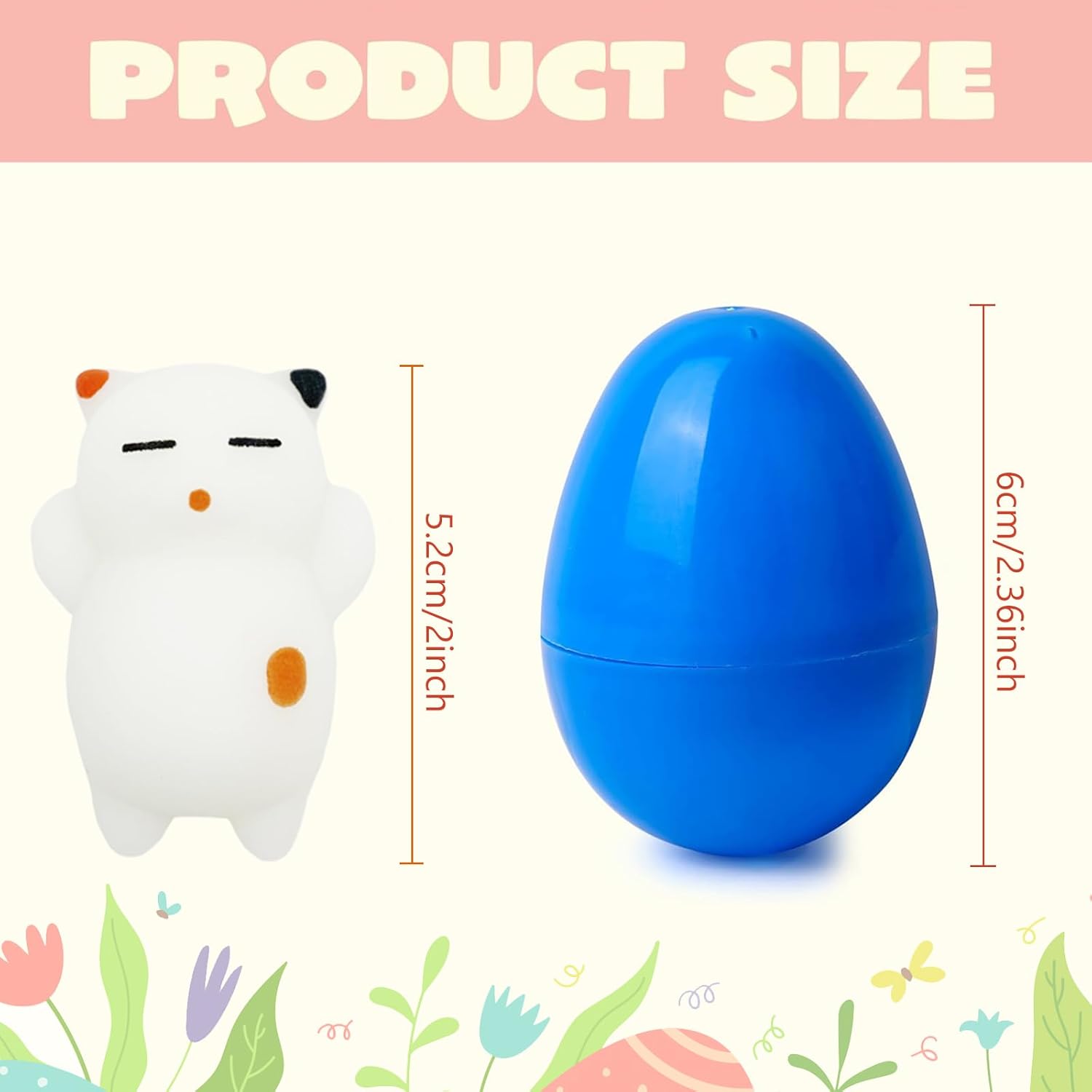 24Pack Easter Eggs Filled with Mochi Squishy Toys, Easter Basket Stuffers for Toddler Boys Girls, Kawaii Animal Stress Relief Toy Easter Gifts for Kids, Basket Filler, Easter Egg Hunt Party Favor