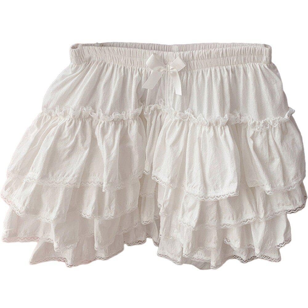 Pantalon Bouffant Lolita en Dentelle à Volants Confortable et Fluide pour Femmes