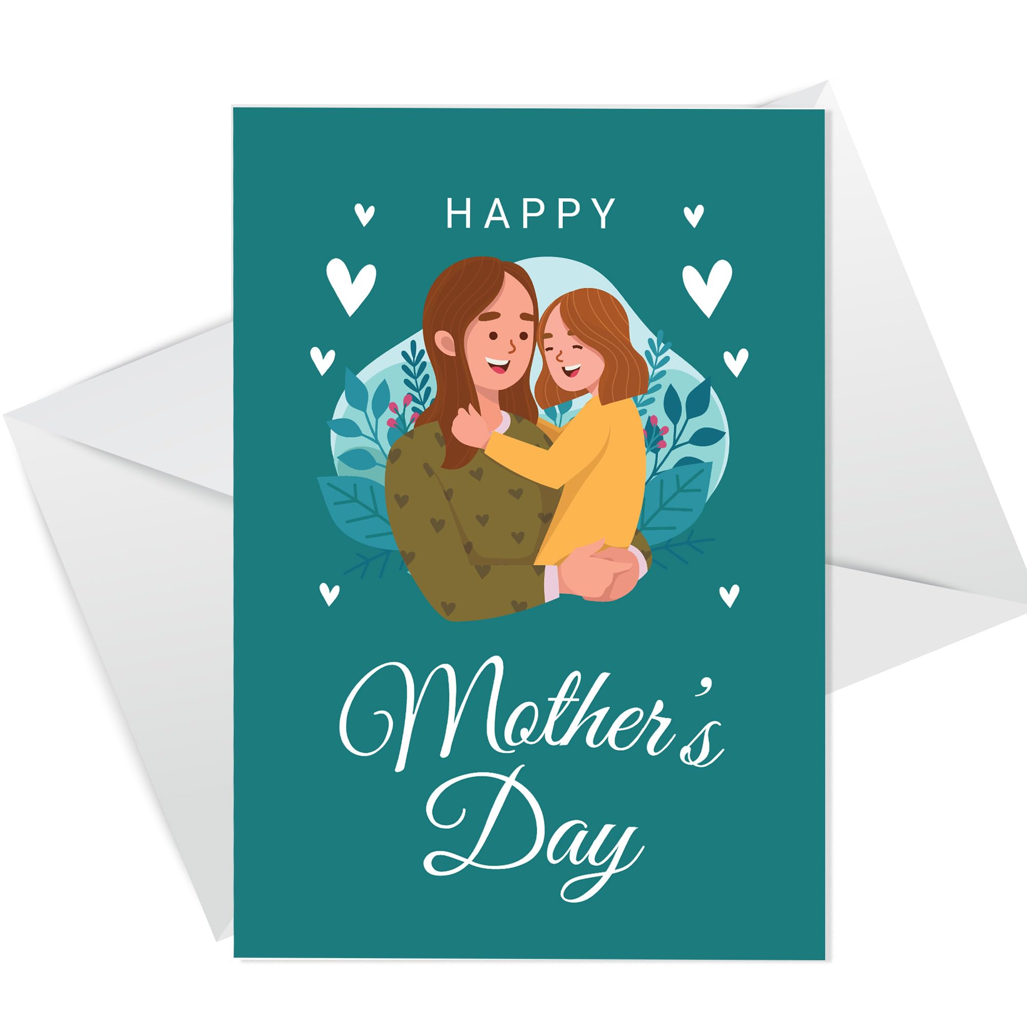 RED OCEAN Happy Mothers Day Card For Mum From Daughter, Cute Mothers Day Cards, Card For Mum, Mum Cards, Mothers Day Greetings Card With Envelope