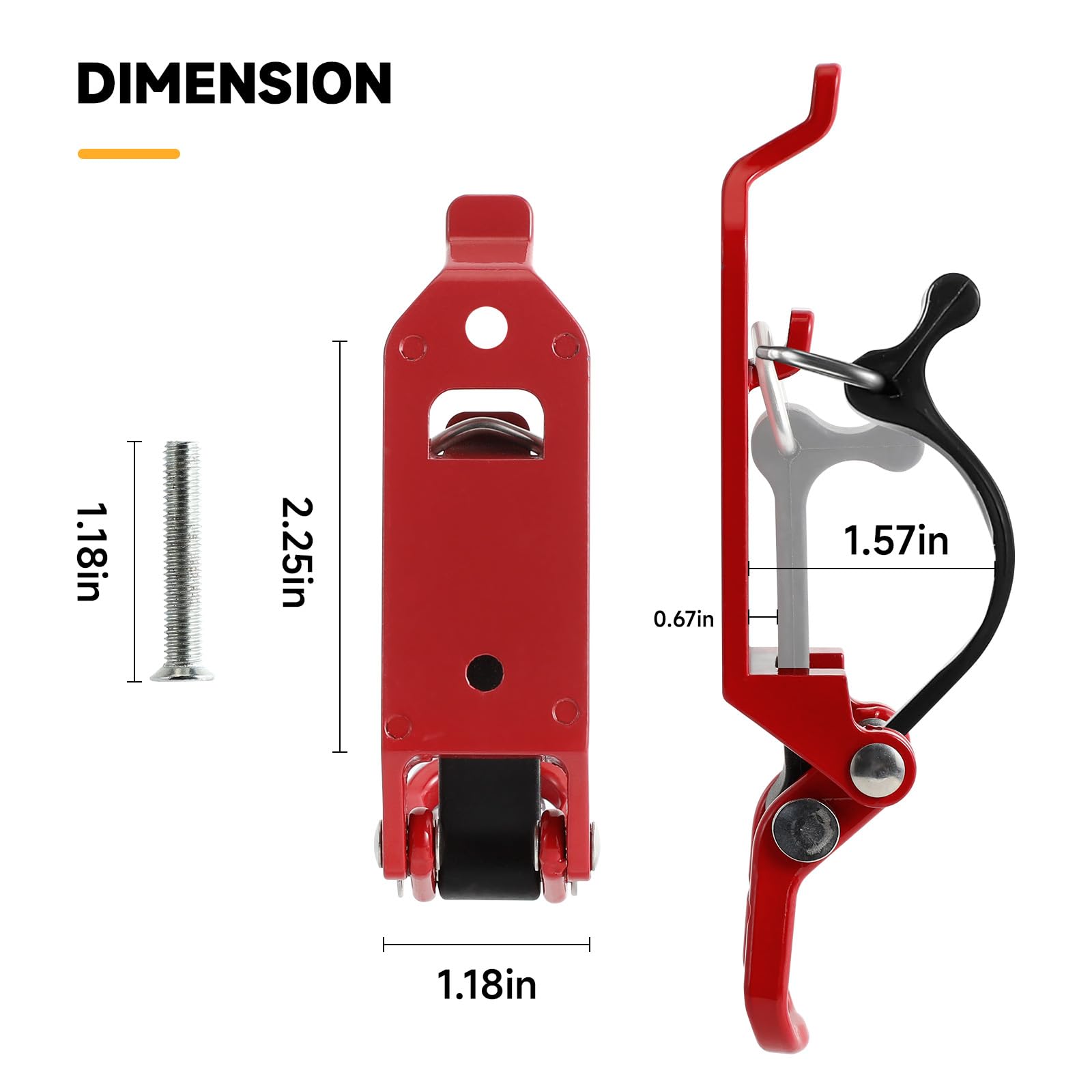 Shovel Mount for Roof Rack, Heavy Duty Metal Rubber Shovel Rack, Shovel Holder Wall Mount for Truck Off-Road Accessories, Boats, Truck, Axe Holder Organizer Clamp Mount Kit- Red - 3 PCS