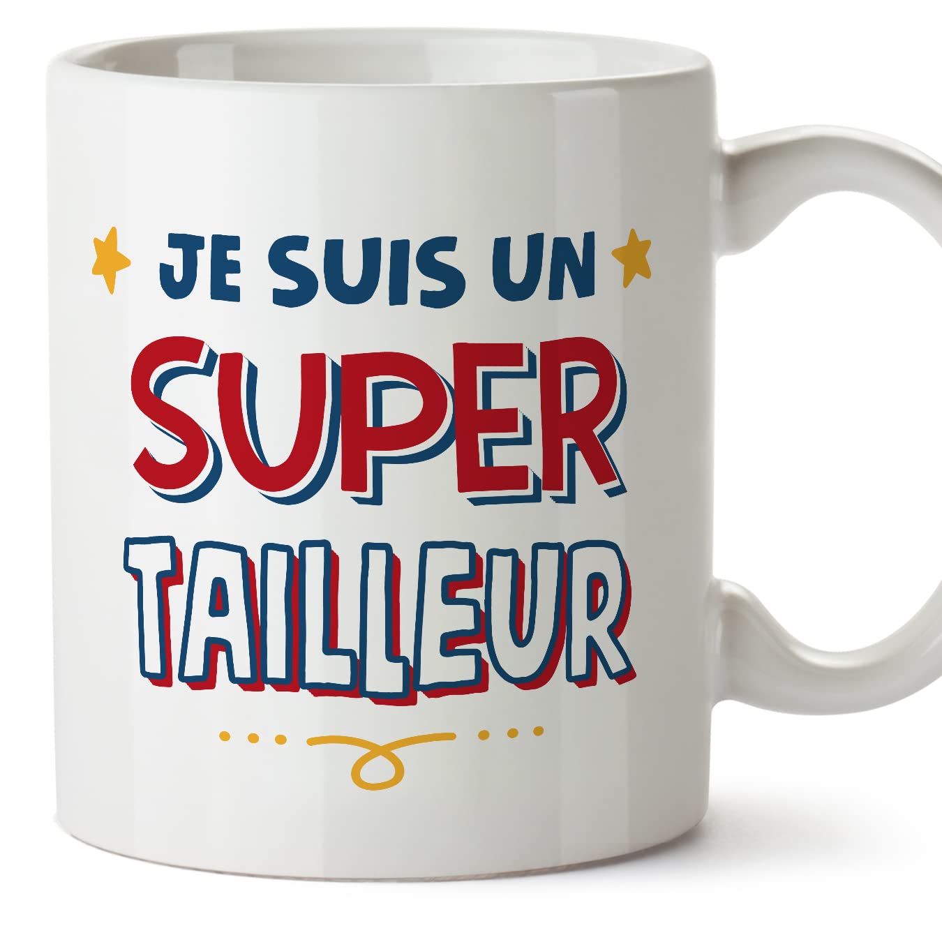 MUGFFINS Tailor Man Mug - in French - Je Suis Super - Funny Gift for Colleagues - Ceramic 11oz Mug