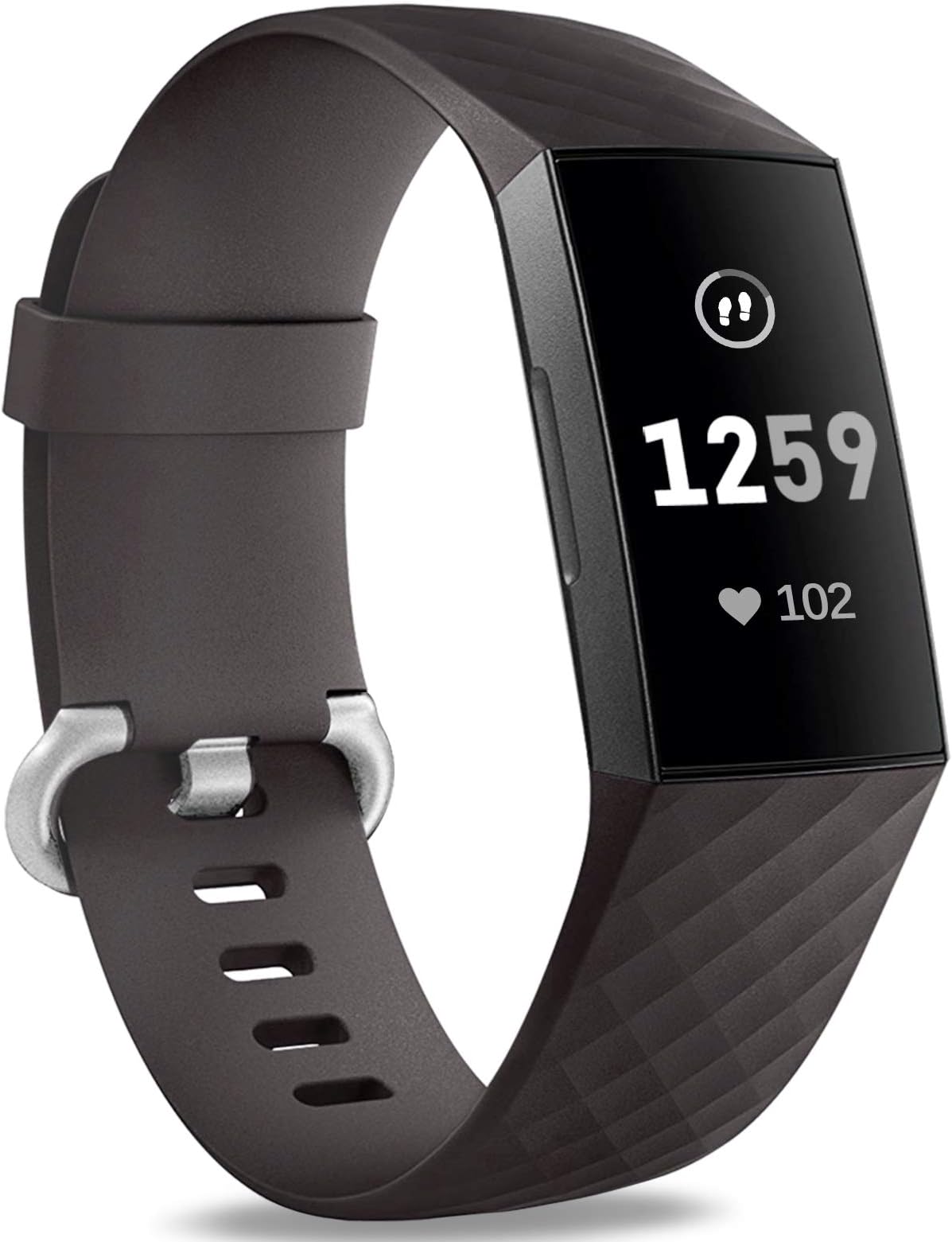 Hamile Bands Compatible with Fitbit Charge 4 / Fitbit Charge 3 / Fitbit Charge 3 SE, Waterproof Replacement Watch Strap Fitness Sport Band Wristband for Women Men, Small, Dark Brown