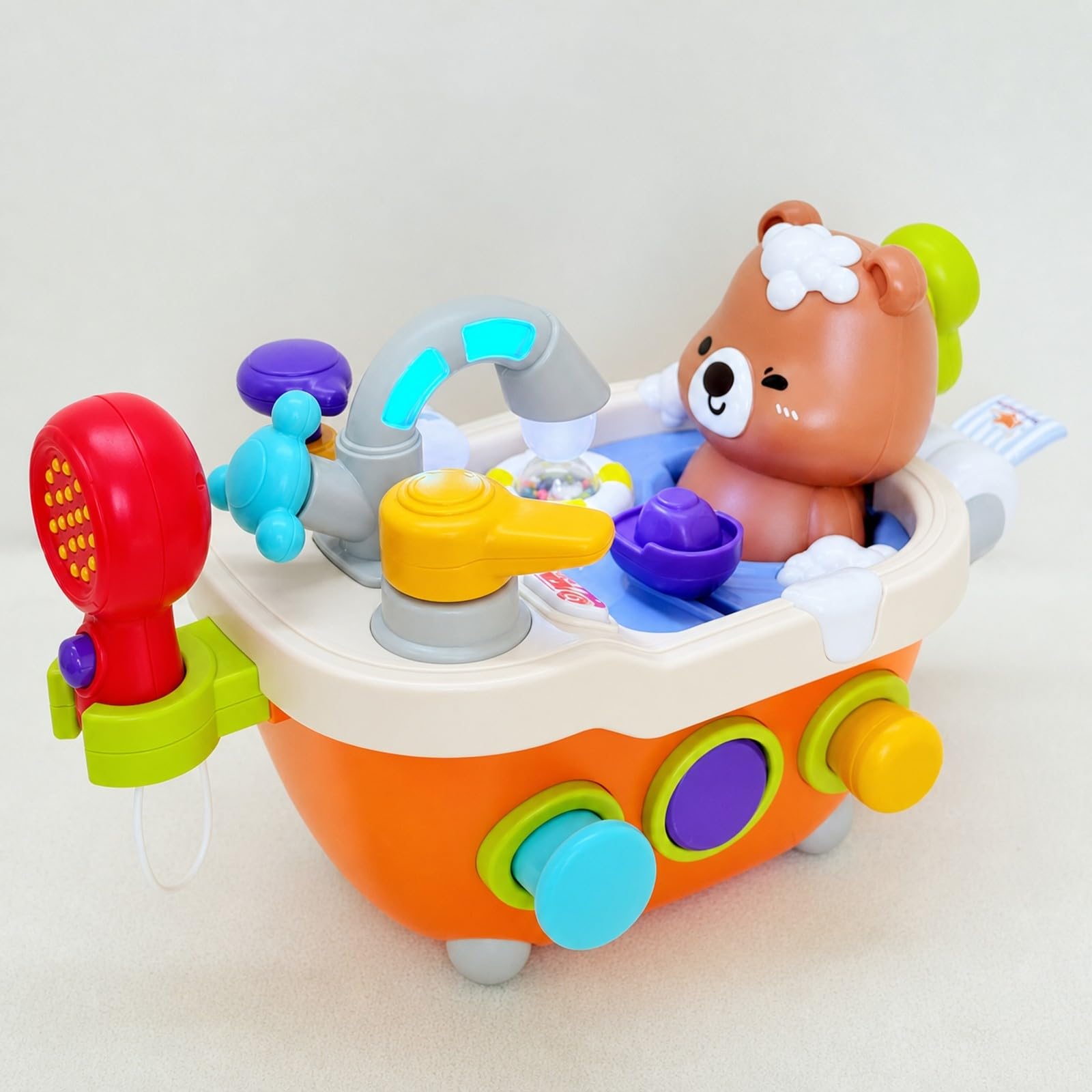 harayaa Giocattolo a Tema Orso con Vasca da Bagno Educativo Vasca da Bagno Giocattolo con Orso Resistenti Giochi Bagnetto per Bambini in età Prescolare