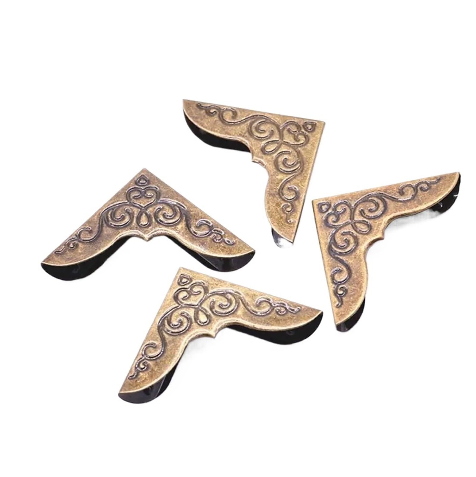 Metal Bag Corner Protector 40pcs Book Decorative Corner Notebook Jewelry Box Protectors Brackets Scrapbooking Albums Menu Folder for Home Decorative(Bronze)