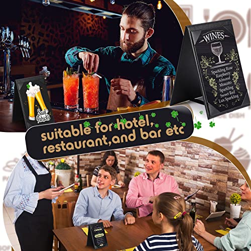 gerrii leatherette table tents black pu leather menu covers bulk double sided frame sign holders 2 side drink dessert menu folders for restaurant coffee cafe bar wedding supplies12 pack4 x 6 inch