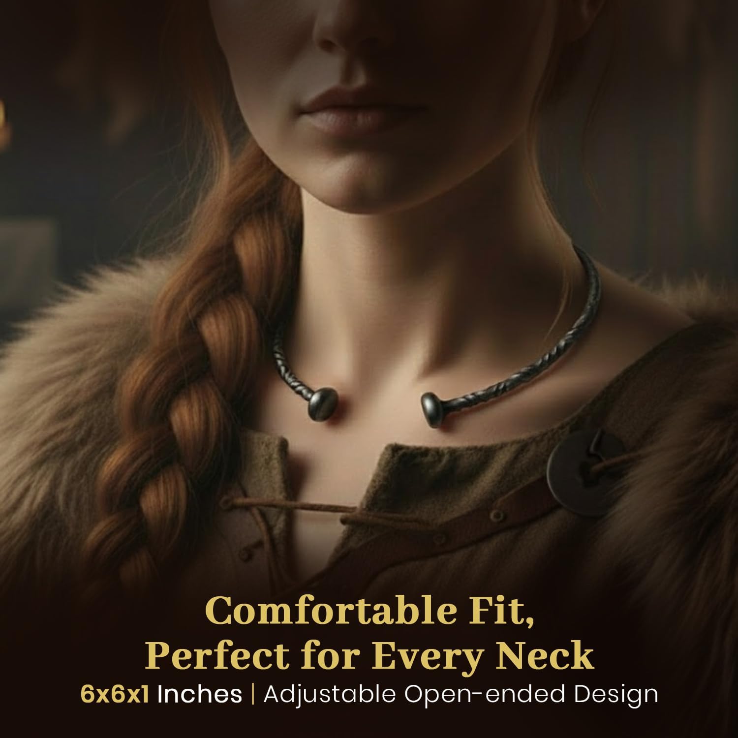 ARTIZANSTORE Hand Forged Iron Torc Torq Celtic Jewelry Steel Necklace Pagan Warrior Jewel Torque Smithy Hand Made Iron Viking Torc - Image 4