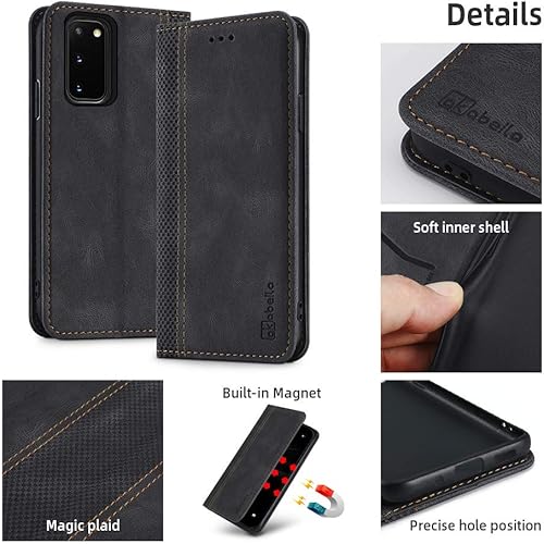 Miniatura 6 de AKABEILA Funda para Samsung Galaxy S20, Samsung S20, funda de piel sintética con tapa para Samsung Galaxy S20, funda tipo cartera con tarjetero y