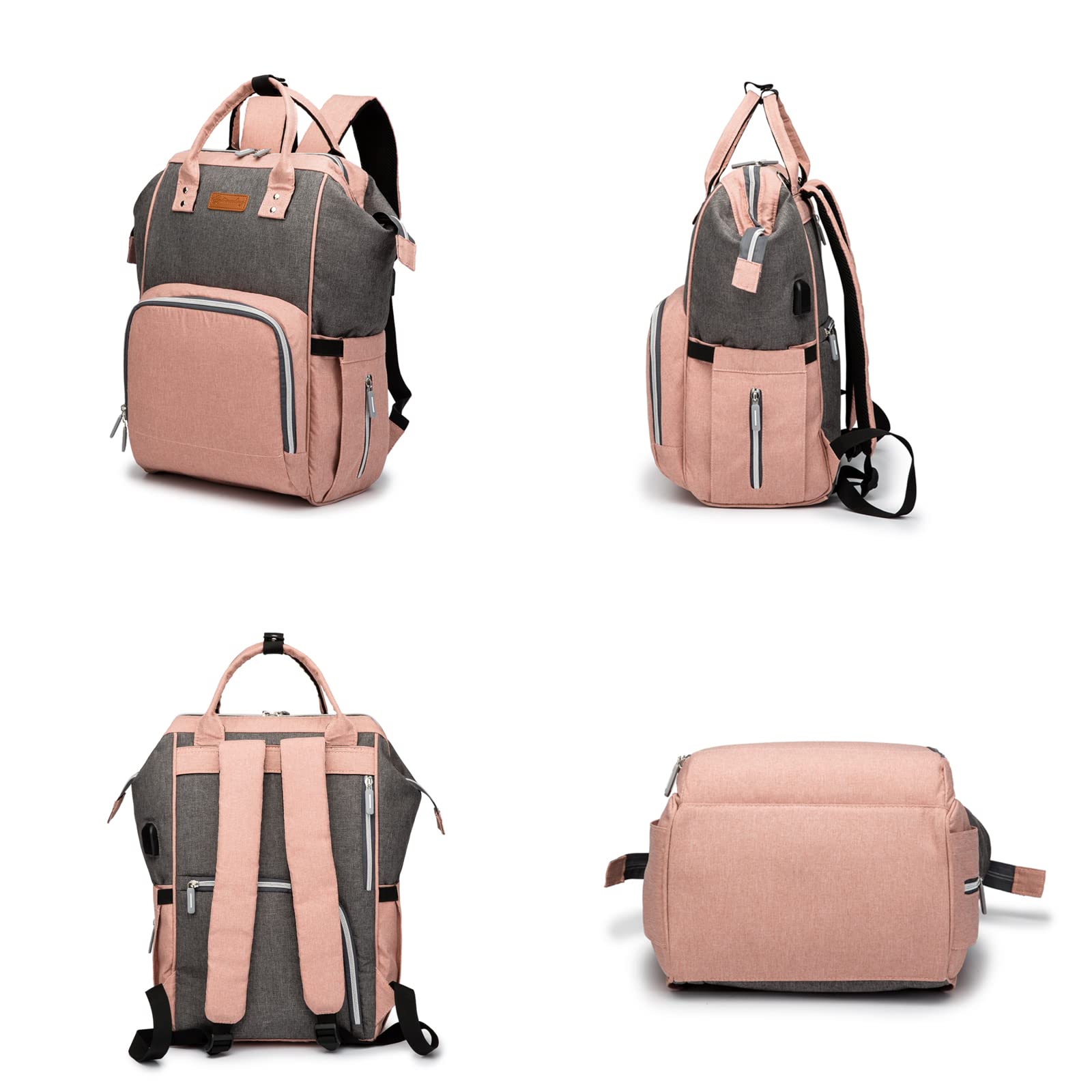 Ankommling Multifunción pañal bolsa de pañales cambiador de viaje, gran capacidad mochila bolsa reutilizable, ligero elegante Durable Mochila con bolsillo botella aislante para mamá y papá — view 6