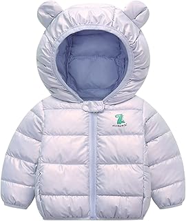 Jaquetas acolchoadas de algodão para bebês crianças meninos meninas jaqueta quente de inverno agasalhos desenhos animados dinossauro urso orelhas casacos (roxo, 4-5 anos)