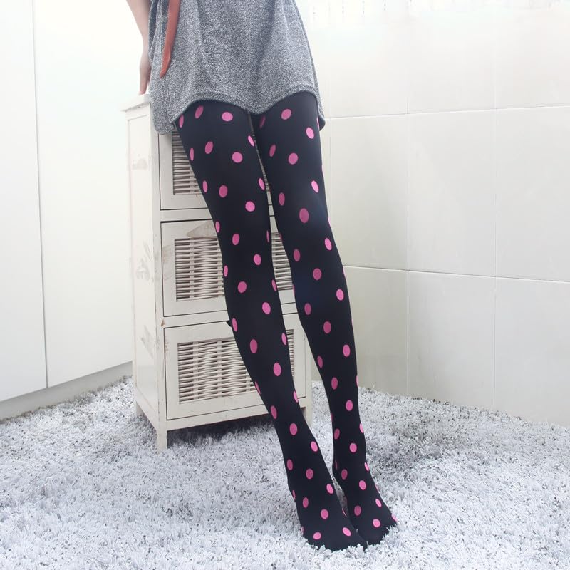 Funky Polka Dot Tights Y2k Whimsy Twee Stockings Colorful 2000s Vintage Patterned Tights Whimsical Accessories2