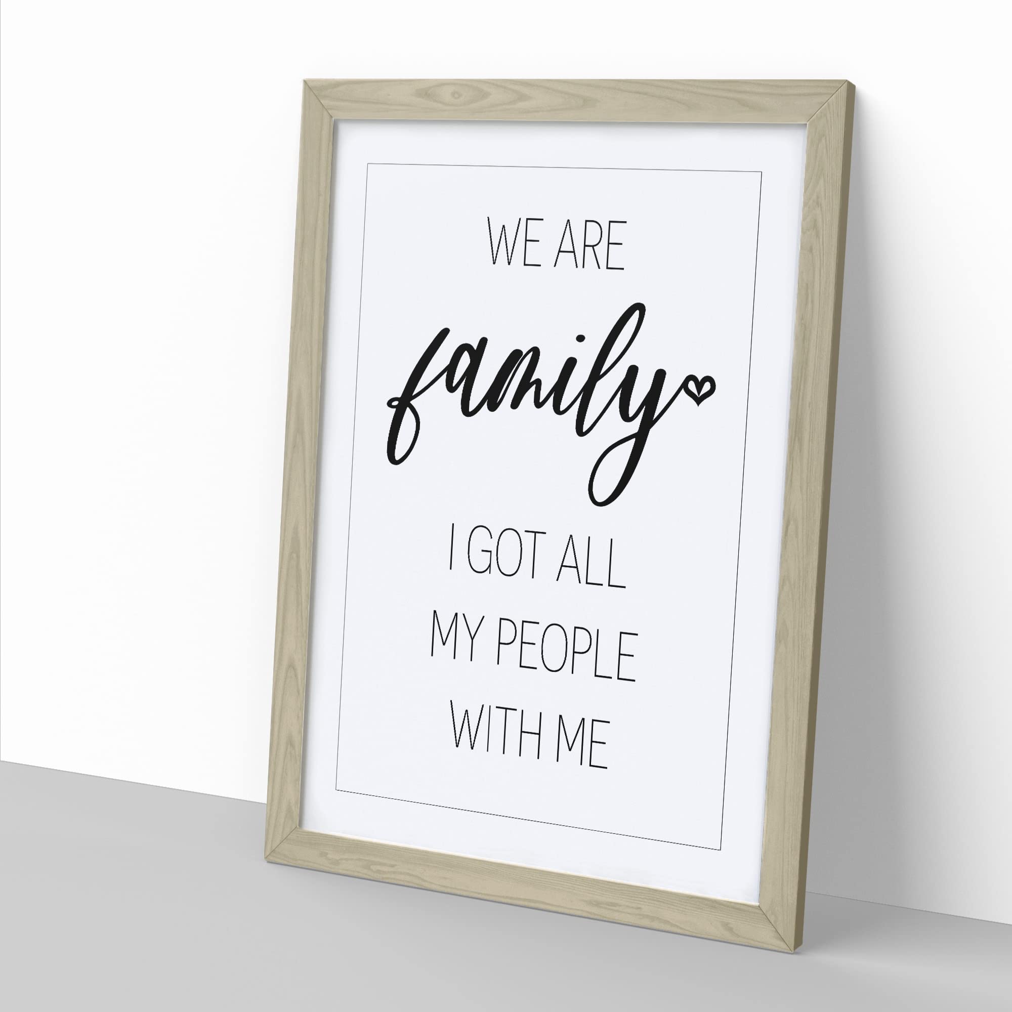 We Are Family Typography Quote Framed Wall Art Print, Ready to Hang Picture for Living Room Bedroom Home Office Décor - Image 2
