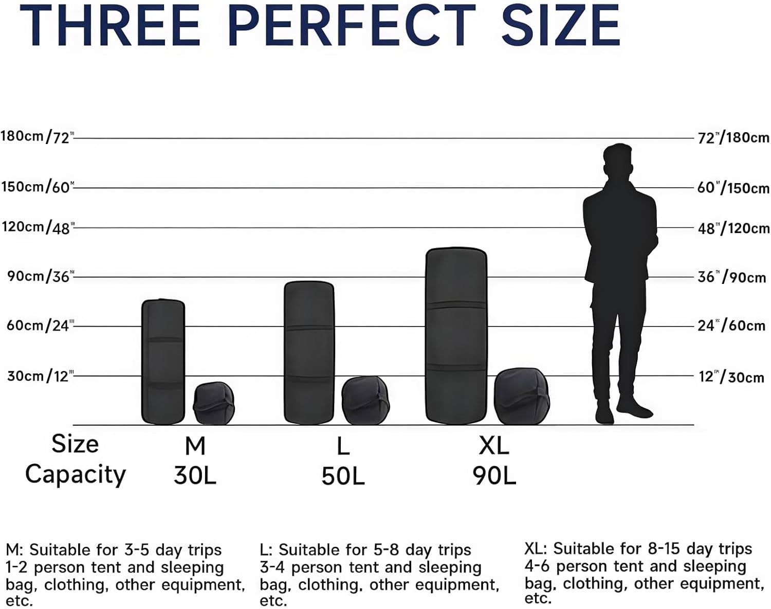 Arxus Duffle Bag for Travel 30L/50L/90L Extra Large Luggage Heavy Duty Duffel Bat Bag for Men Sports - Image 2