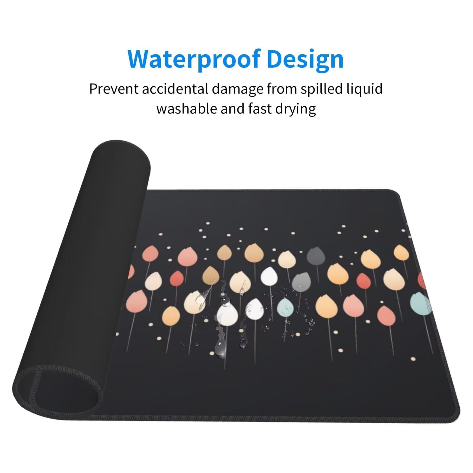 Gaming Mauspad XXL 900x600x3mm Mousepad Verlängertes Groß Mauspad Schreibtischauflage,Genähte Kanten rutschfeste Gummibasis,Verbessert Präzision Geschwindigkeit Home Office Bunte Luftballons L-5532