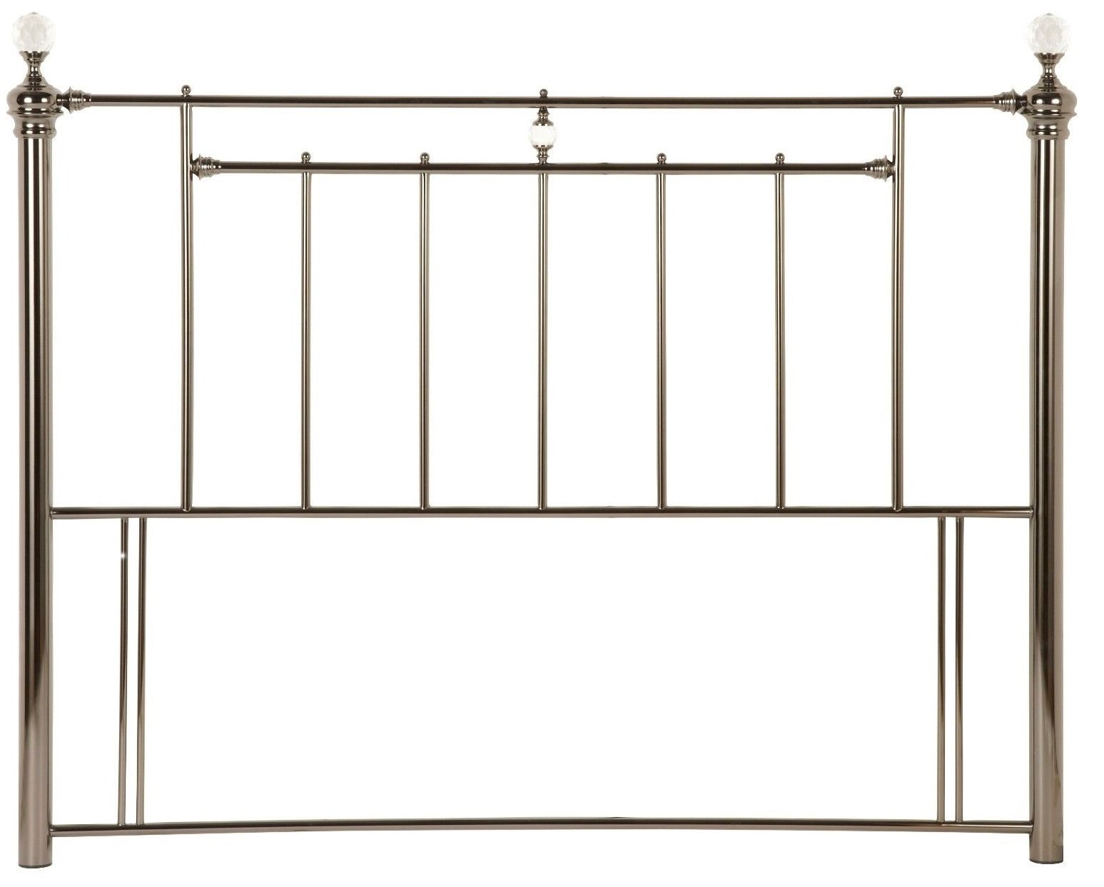 Save on Goods UK Black Nickel, Crystal Gem Ball Tubular Metal Headboard Bed Head End. 5ft King, 4ft Small Double, 4ft6, 6ft Super King