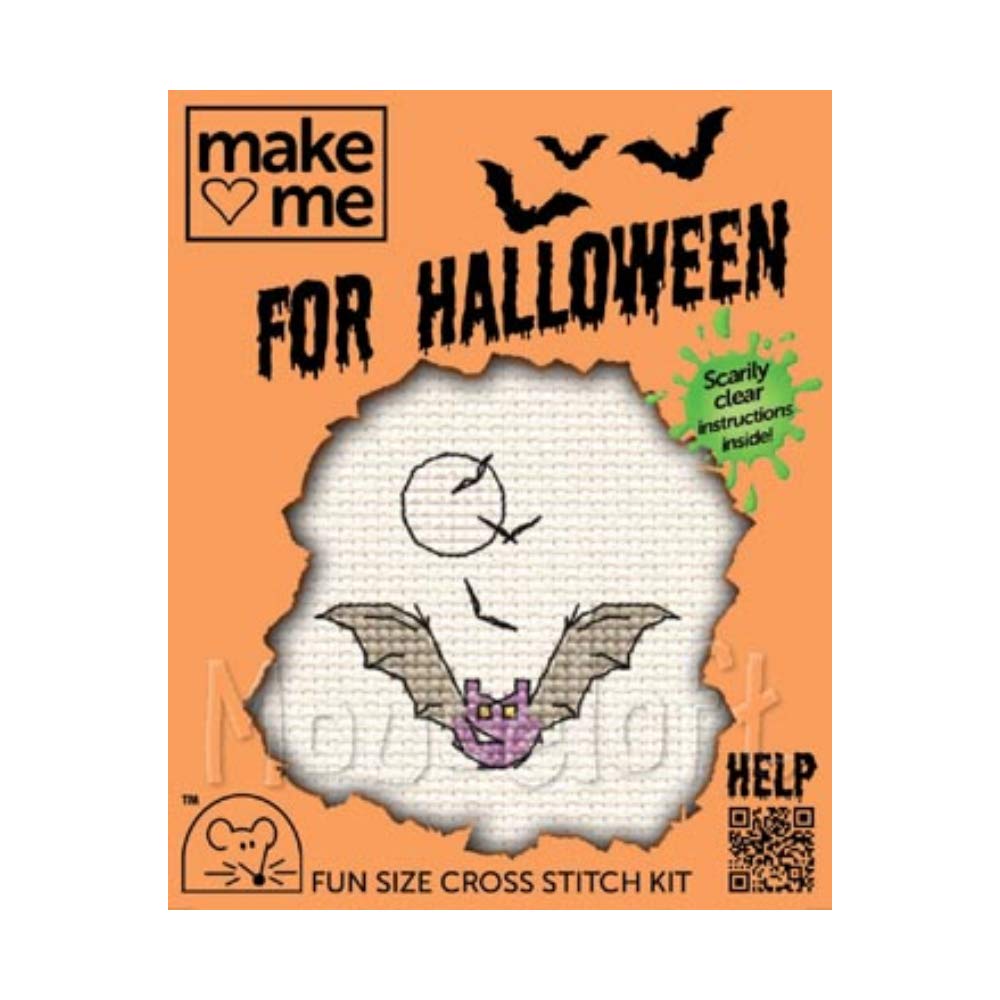 Mouseloft Mini Cross Stitch Kit - Bat, Halloween Stitchlets Collection