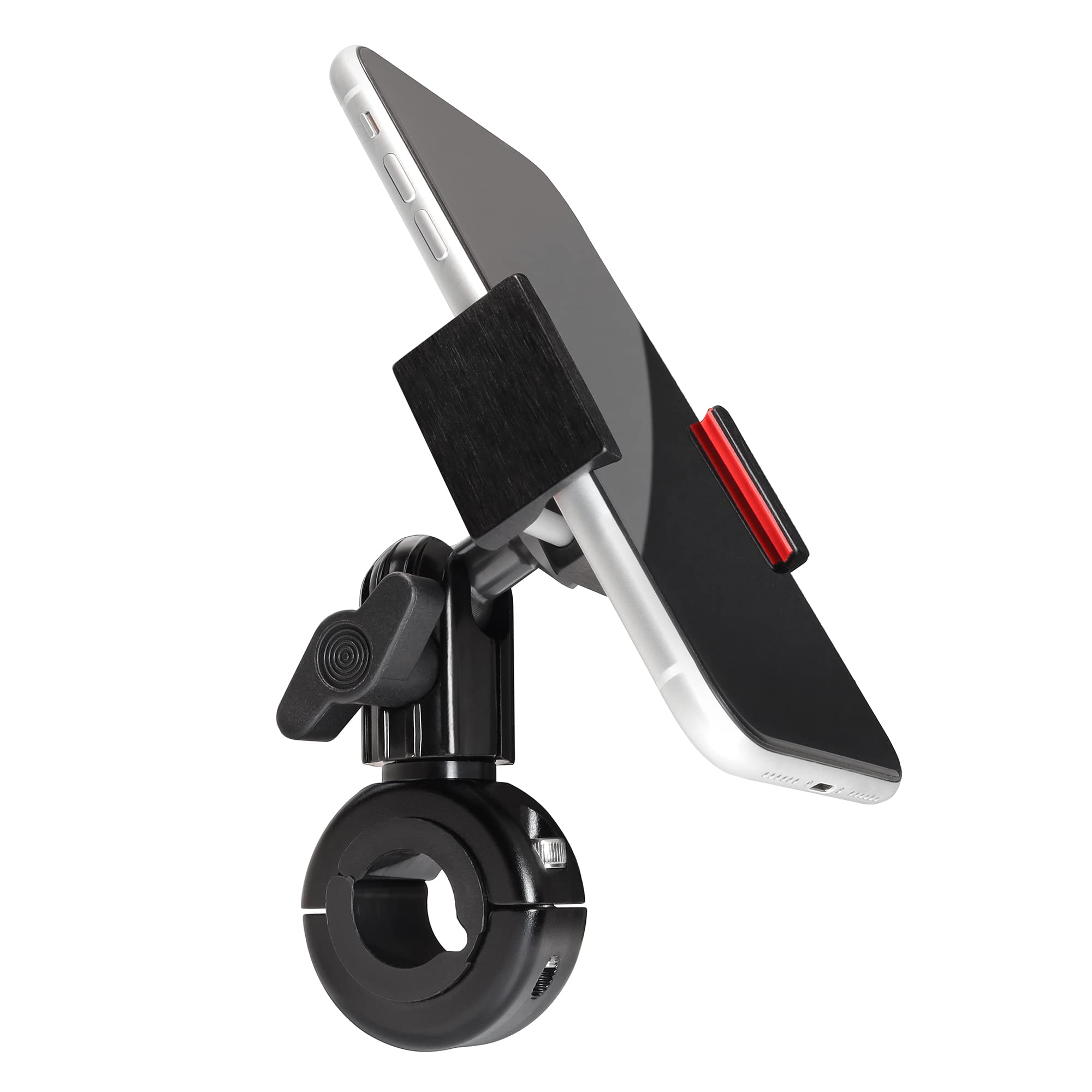 Arkscan Aluminum Bike Motorcycle Mount for iPhone Android Phone, Single Hand Load & unload Phone, Solid Heavy Duty Smartphone Stand, Mount on Bicycle,