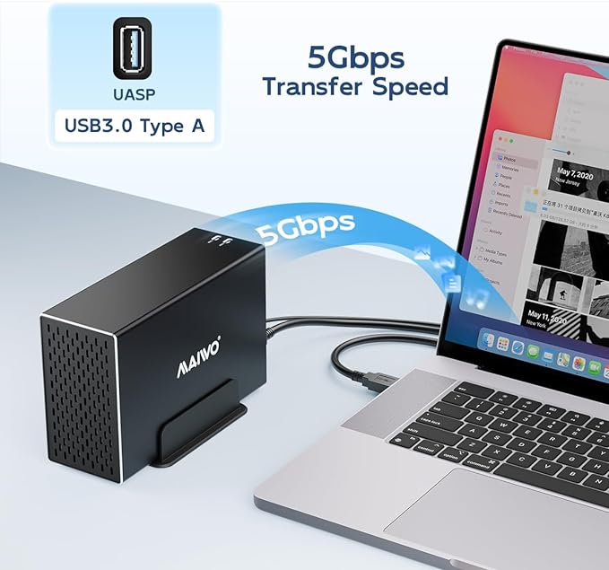 Caja externa RAID para disco duro 2 bahías USB 3.0 MAIWO miniatura 2