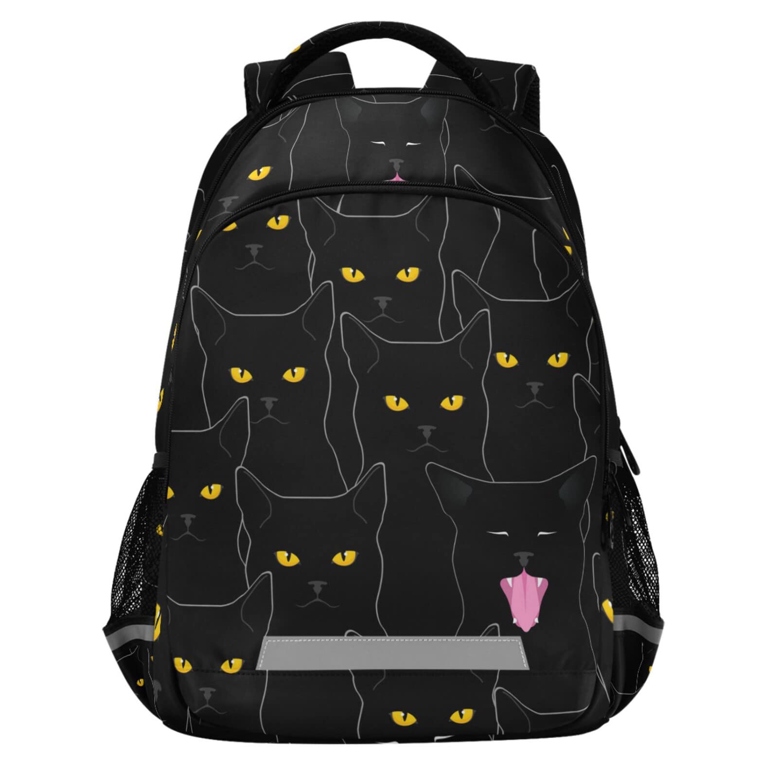 Sinestour Cute Black Cats School Backpack for Teen Bookbag for Middle School/High School/Teenagers/College Boys Girls Portable Wide shoulder strap